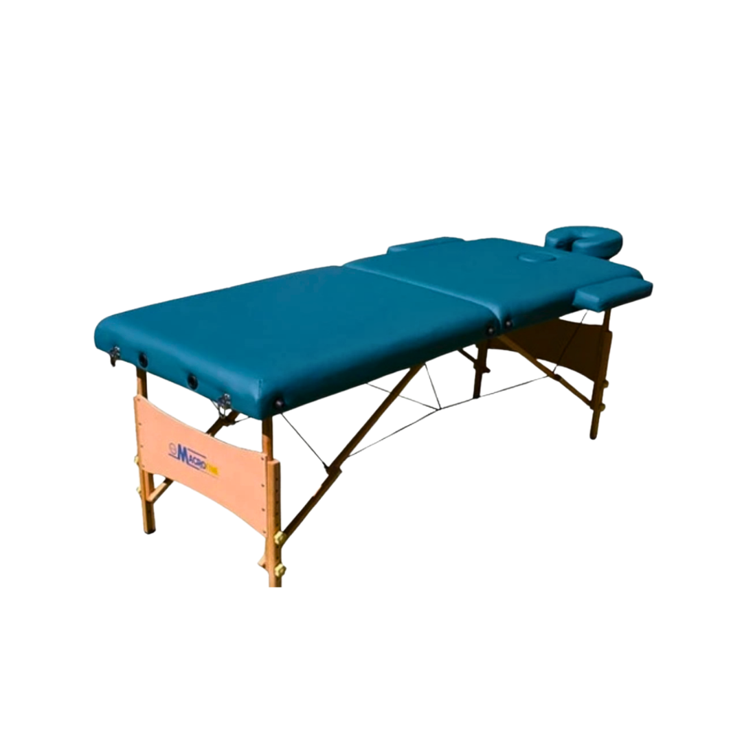 Pack camilla 2 cuerpos + silla de masaje turquesa