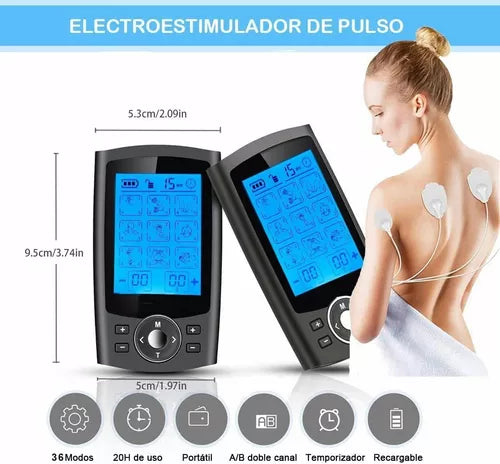 Unidad Tens Ems 24 Modos Estimulador Muscular Masajeador