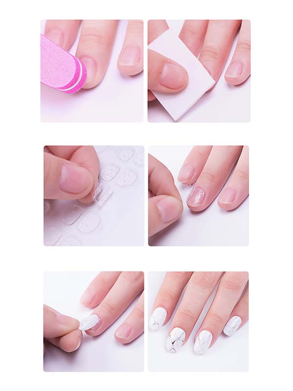 Lamina de adhesivos para uñas postizas 5 pcs