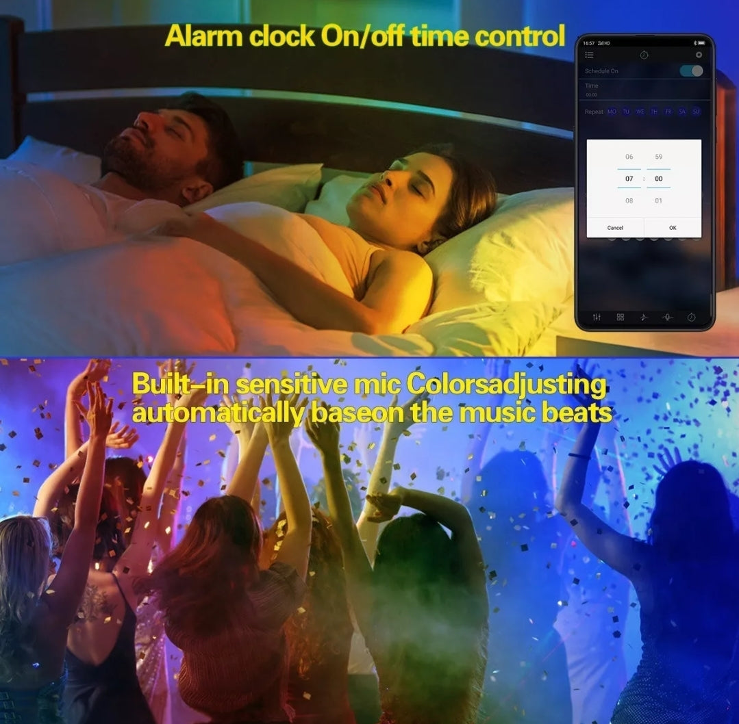 Tira De Luces Led Rrgb Bluetooth Música 15 Metros